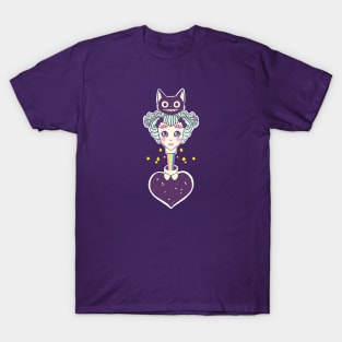 Alice In Wonderland And The Cheshire Cat Art T-Shirt